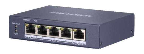 Hikvision DS-3E0505HP-E 4 Port Gigabit Unmanaged POE Switch